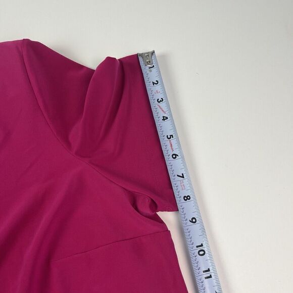 Vintage Julian Taylor Ruffled Shrug Cardigan Top 20W Hot Pink Feminine Open - Picture 8 of 13